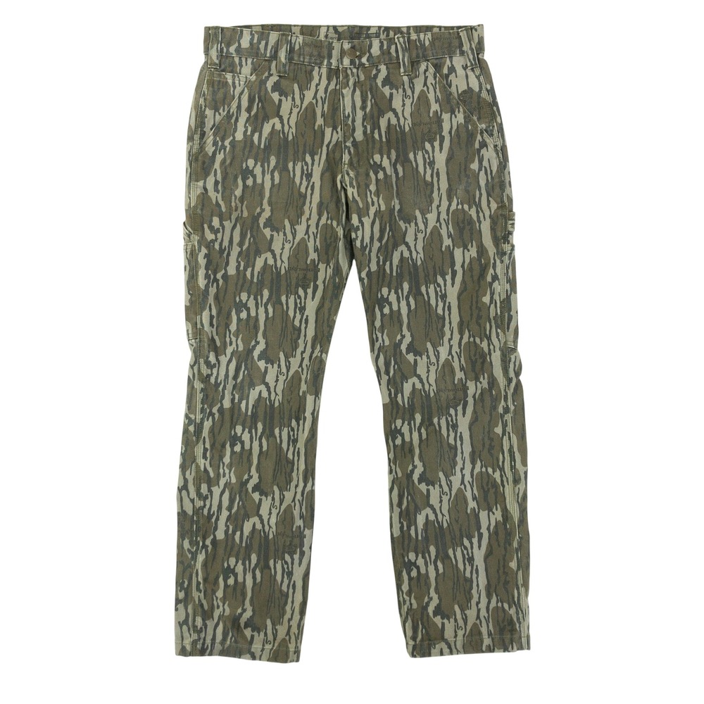 Distressed Carhartt Rugged Flex Duck Camo Pants Mens 32x30 Mossy Oak Bottomland